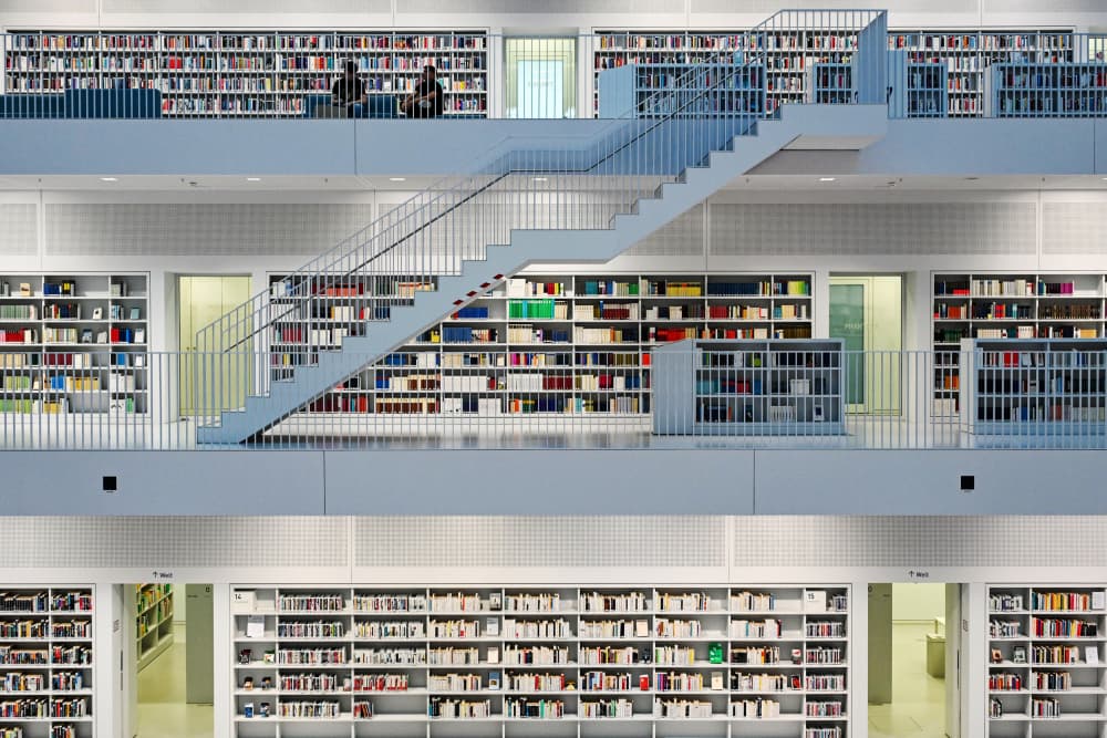 Modern Library Levels by Linda Wride — canvas wall art