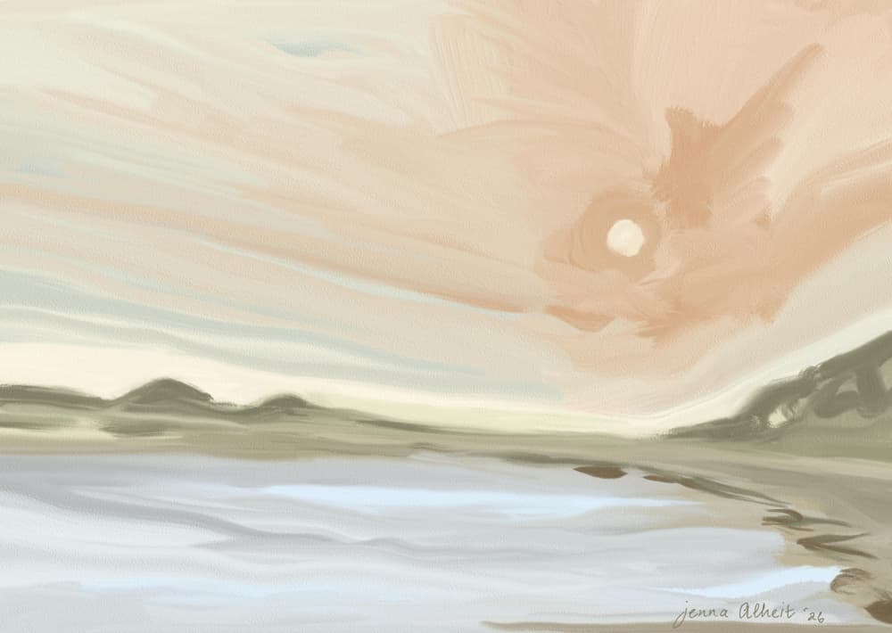 Serene Beach Sunset by Jenna Alheit — canvas wall art