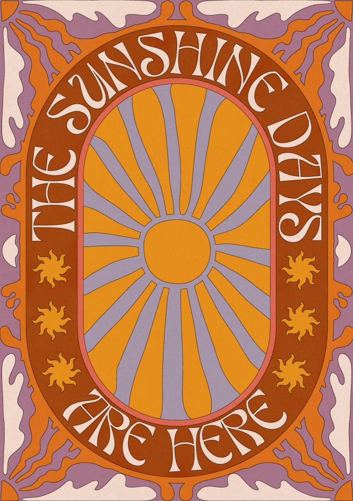 Groovy Sunshine Message by OMG Kitty — canvas wall art