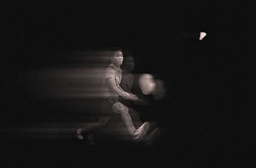 Dynamic Badminton Play by Larry Deng APA — canvas wall art
