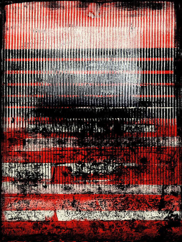 Distressed Red Stripes by Petr Strnad — canvas wall art