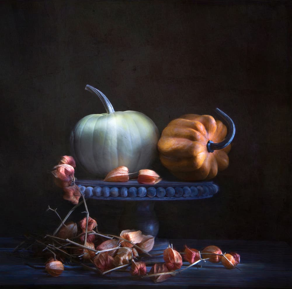Autumn Pumpkins and Lanterns by Catherine Wang — canvas wall art