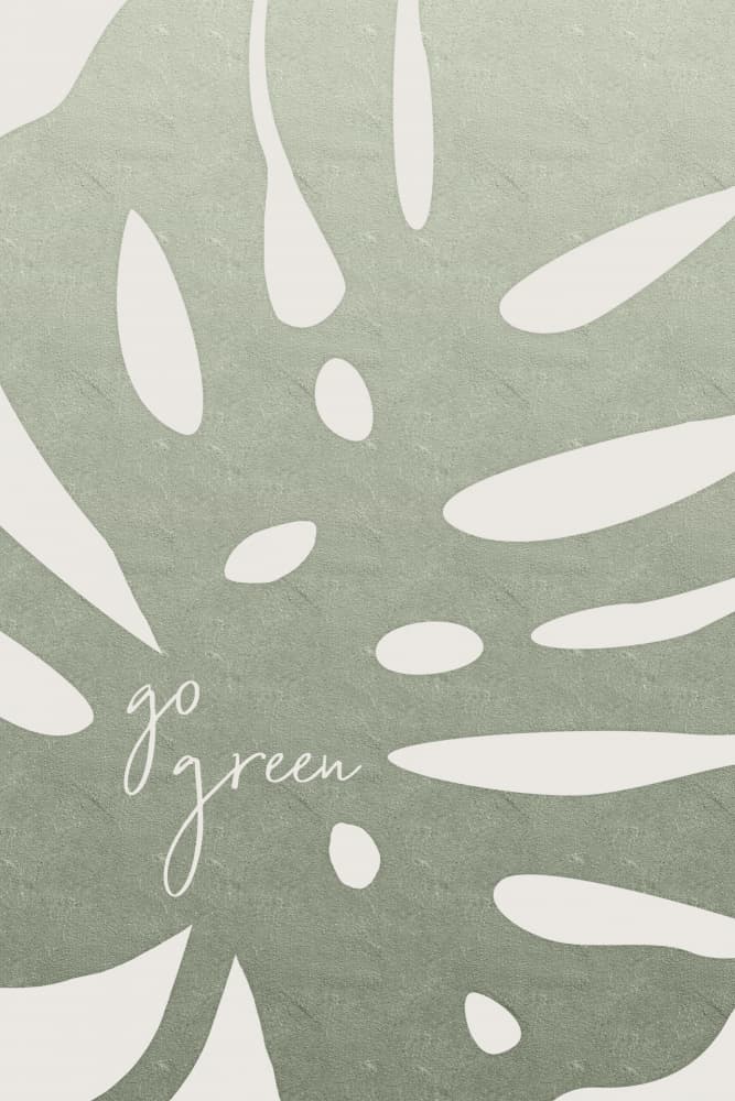 Go Green Monstera Leaf by Melanie Viola — canvas wall art