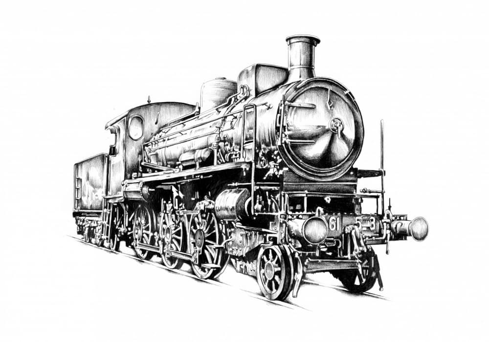 Classic Steam Locomotive by Kulik — canvas wall art