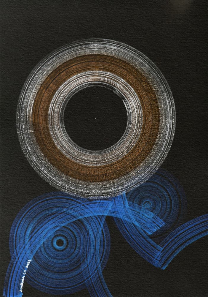 Orbital Blue Motion by Santhosh ch — canvas wall art