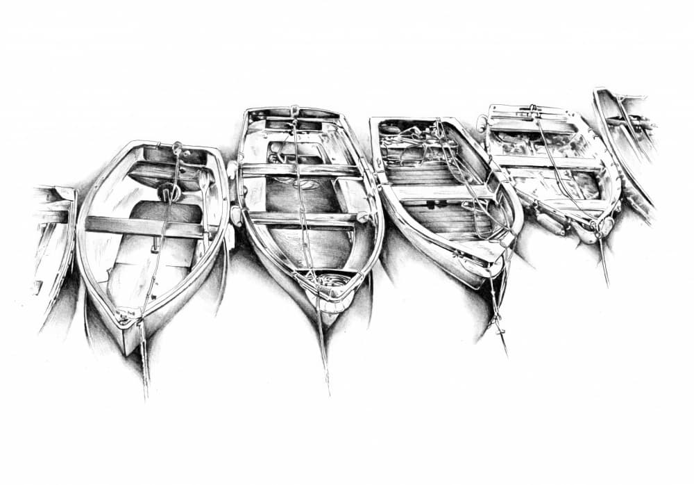 Moored Wooden Boats by Kulik — canvas wall art