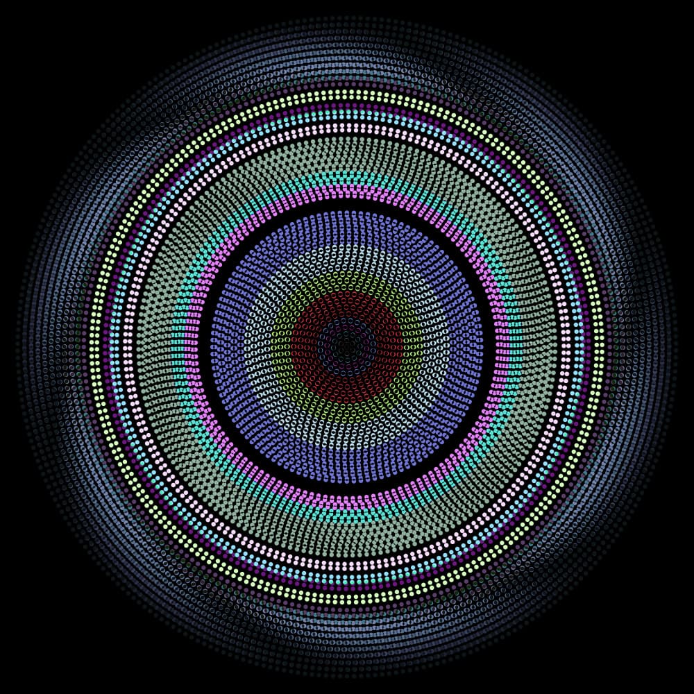 Vibrant Concentric Dots by Angelo Cerantola — canvas wall art