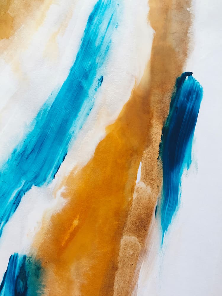 Blue Orange Abstract Flow by Ejaaz Haniff — canvas wall art