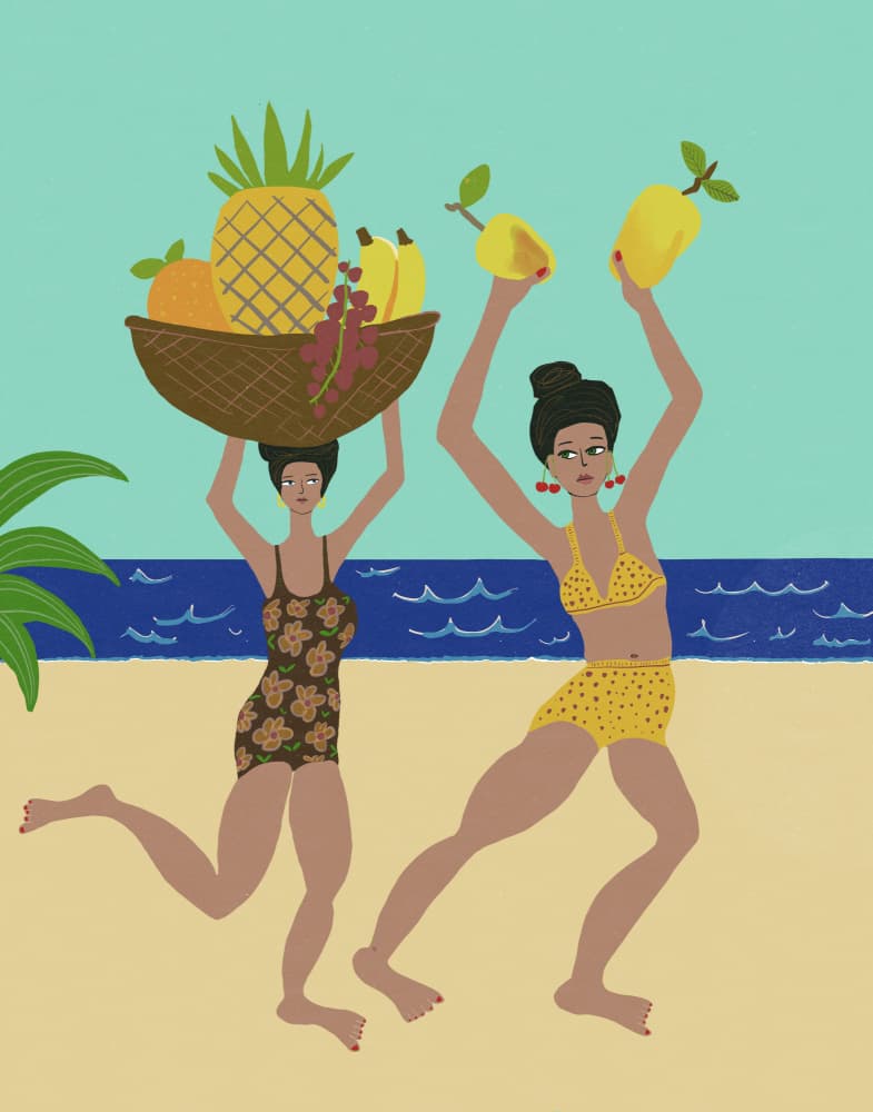 Tropical Beach Fruit Fun by Sharyn Bursic — canvas wall art