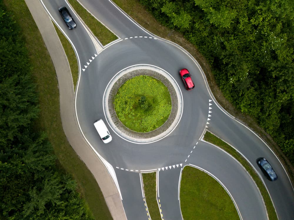 Roundabout Aerial View by Streiff Marcel — canvas wall art