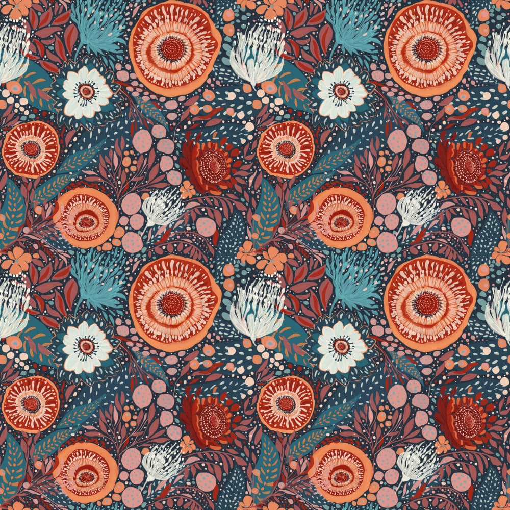 Midnight Garden Bloom by VOLHA RAMANCHUK — canvas wall art