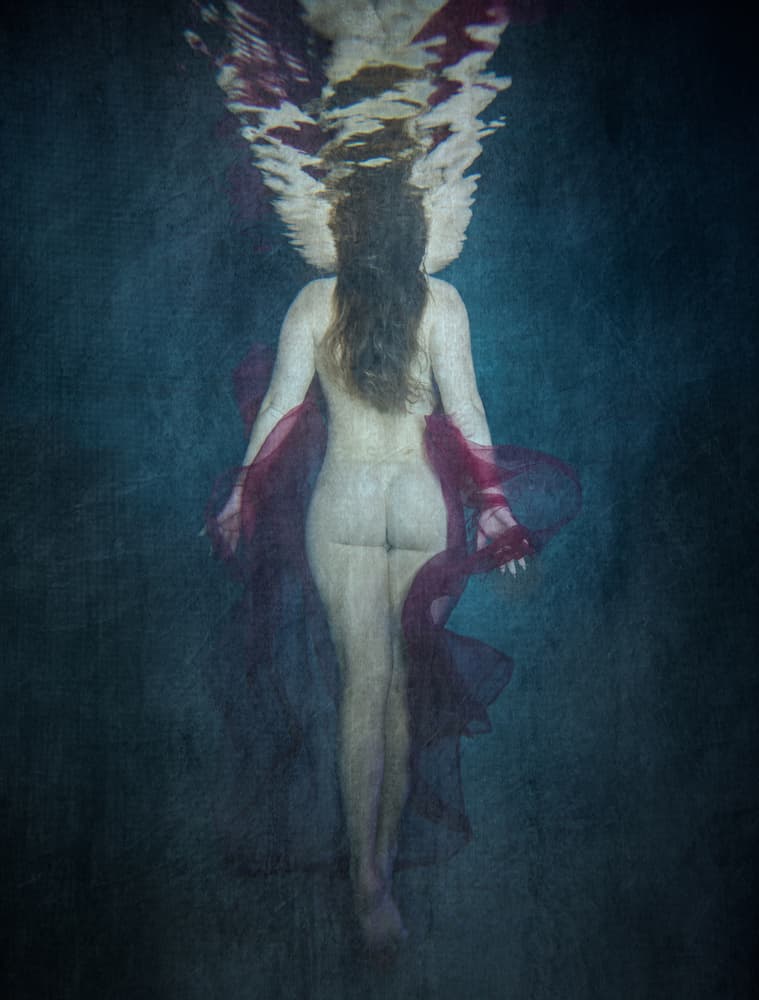 Ethereal Woman Underwater by Luc Stalmans — canvas wall art