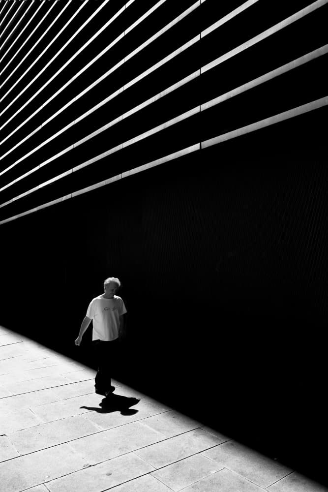 Walking Man Urban Light by Anna Niemiec — canvas wall art