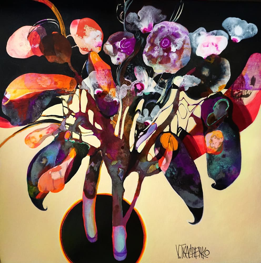 Abstract Vibrant Bloom by Victor Tkachenko — canvas wall art