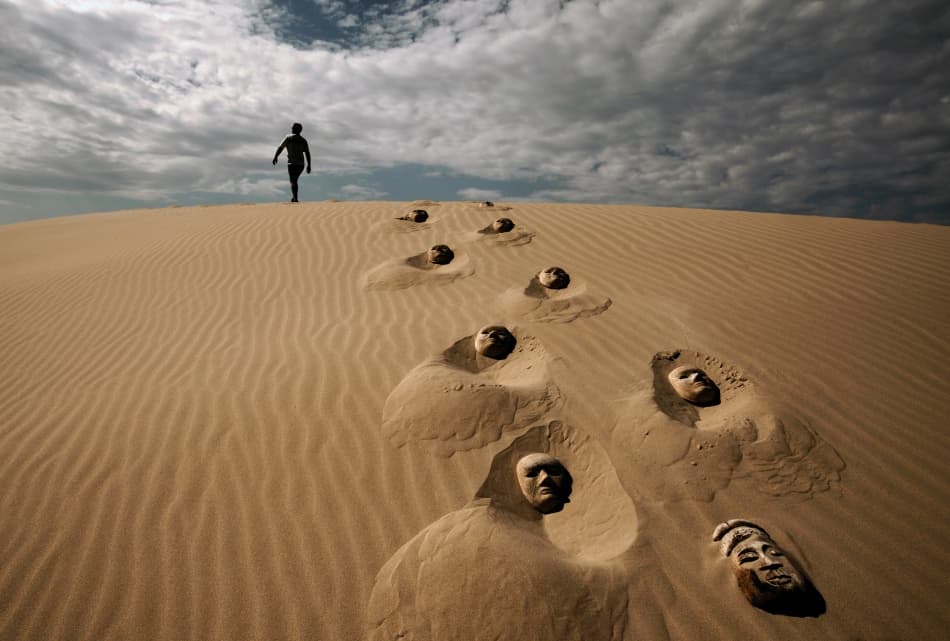 Desert Footprints by Miki Meir Levi — canvas wall art
