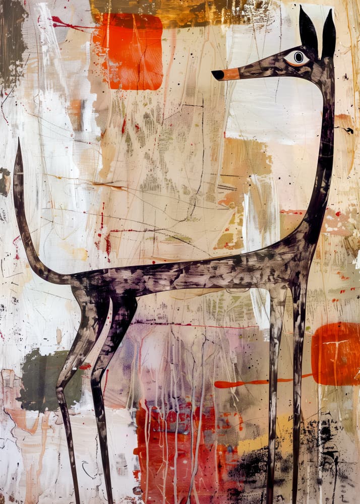 Modern Abstract Greyhound by Justyna Jaszke — canvas wall art