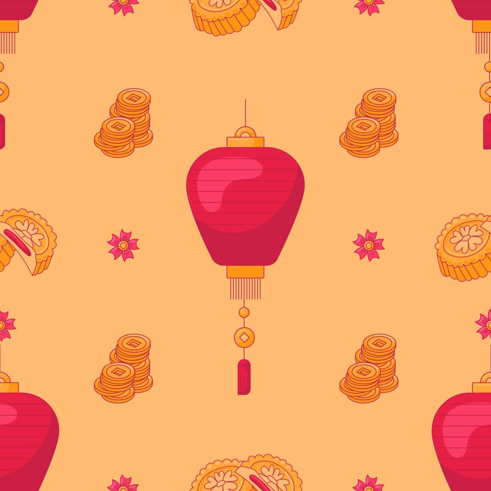 Festive Lanterns and Mooncakes by Marika Barsrsind β canvas wall art