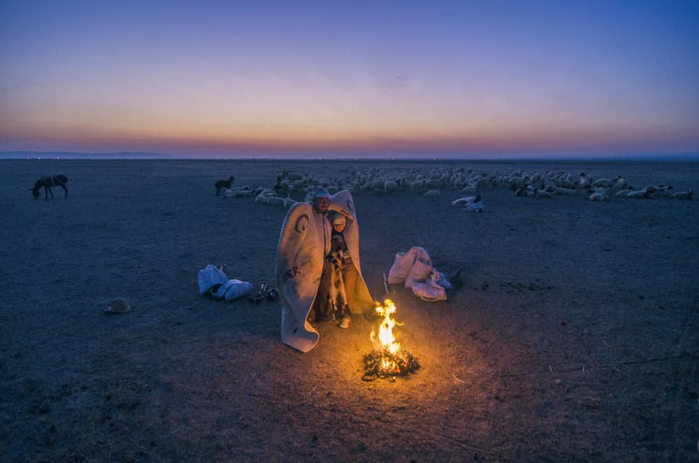 Desert Campfire Night by Emir Bagci — canvas wall art