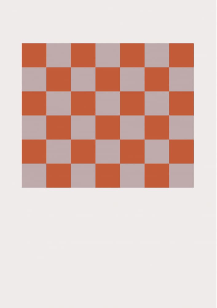 Modern Orange Checkers by FINE FINE STUFF — canvas wall art