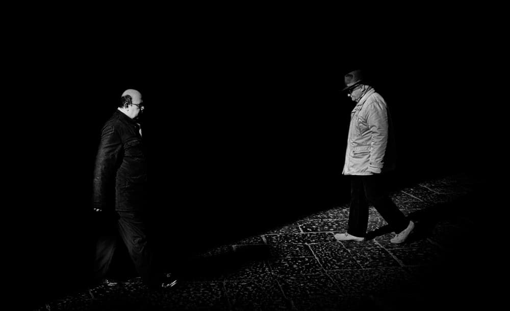 Two Men in Shadow by Antonio Grambone — canvas wall art