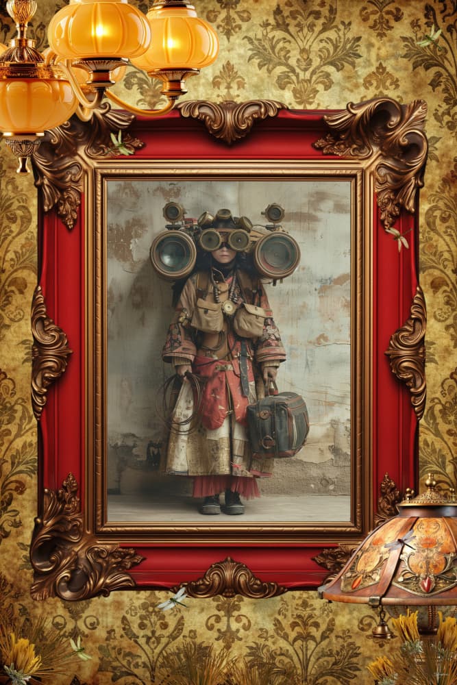 Steampunk Traveler Portrait by Sue Skellern — canvas wall art