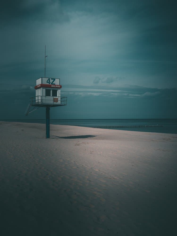 Lonely Lifeguard Tower by Stefan Buder — canvas wall art