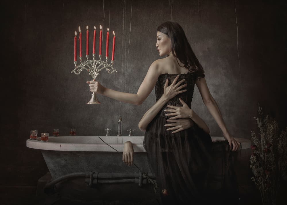 Surreal Dark Embrace by Sebastian Kisworo — canvas wall art