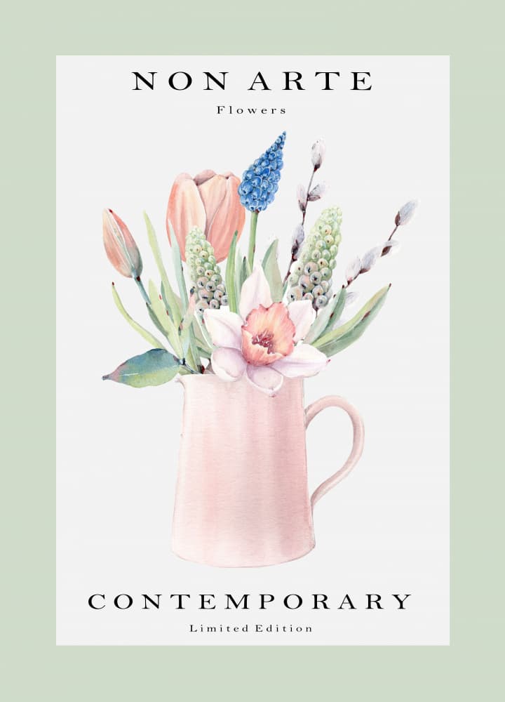 Watercolor Spring Bouquet by Rikke Løndager Boisen — canvas wall art