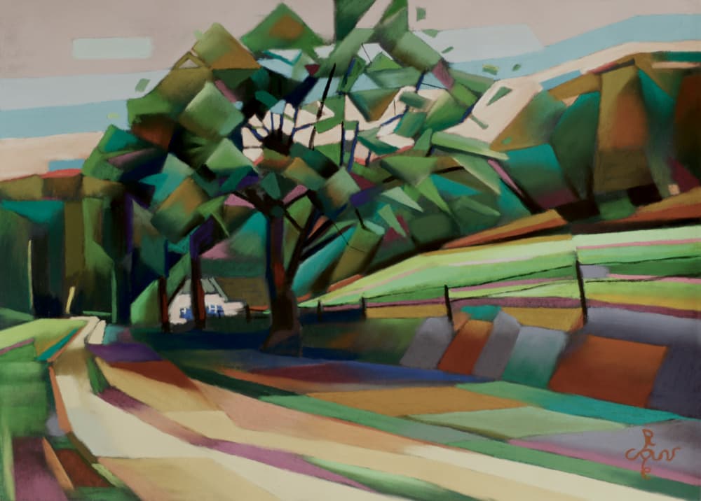 Geometric Country Road by Corné Akkers — canvas wall art