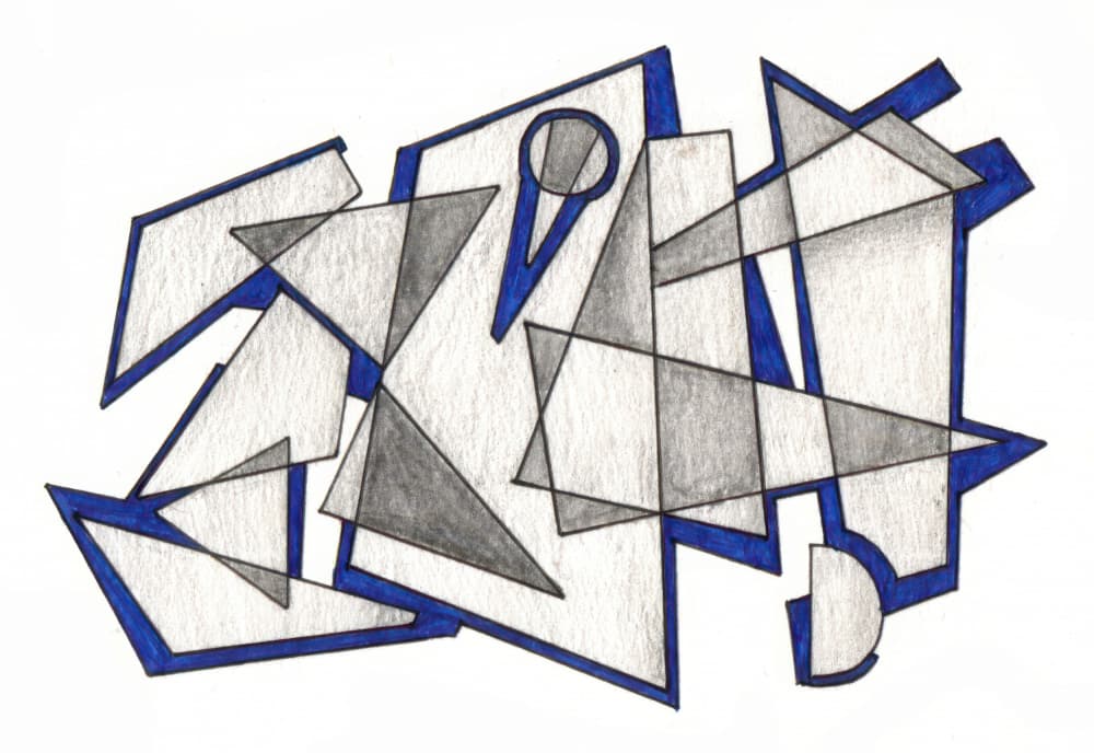 Abstract Blue Geometry by Kulik — canvas wall art