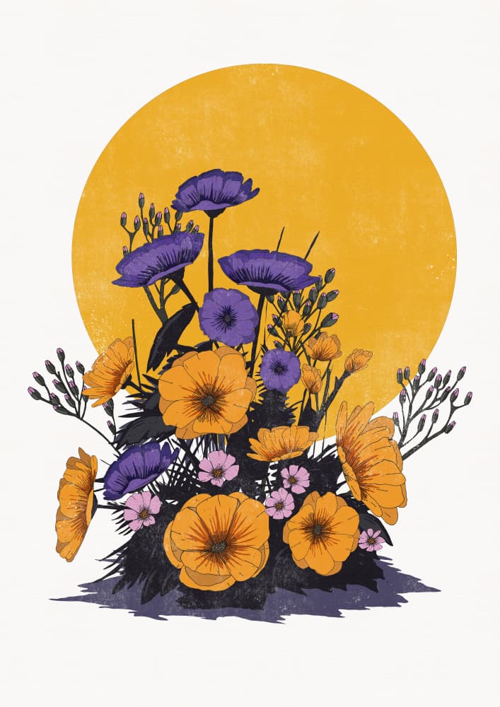 Golden Sun Flowers by Nicholas — canvas wall art