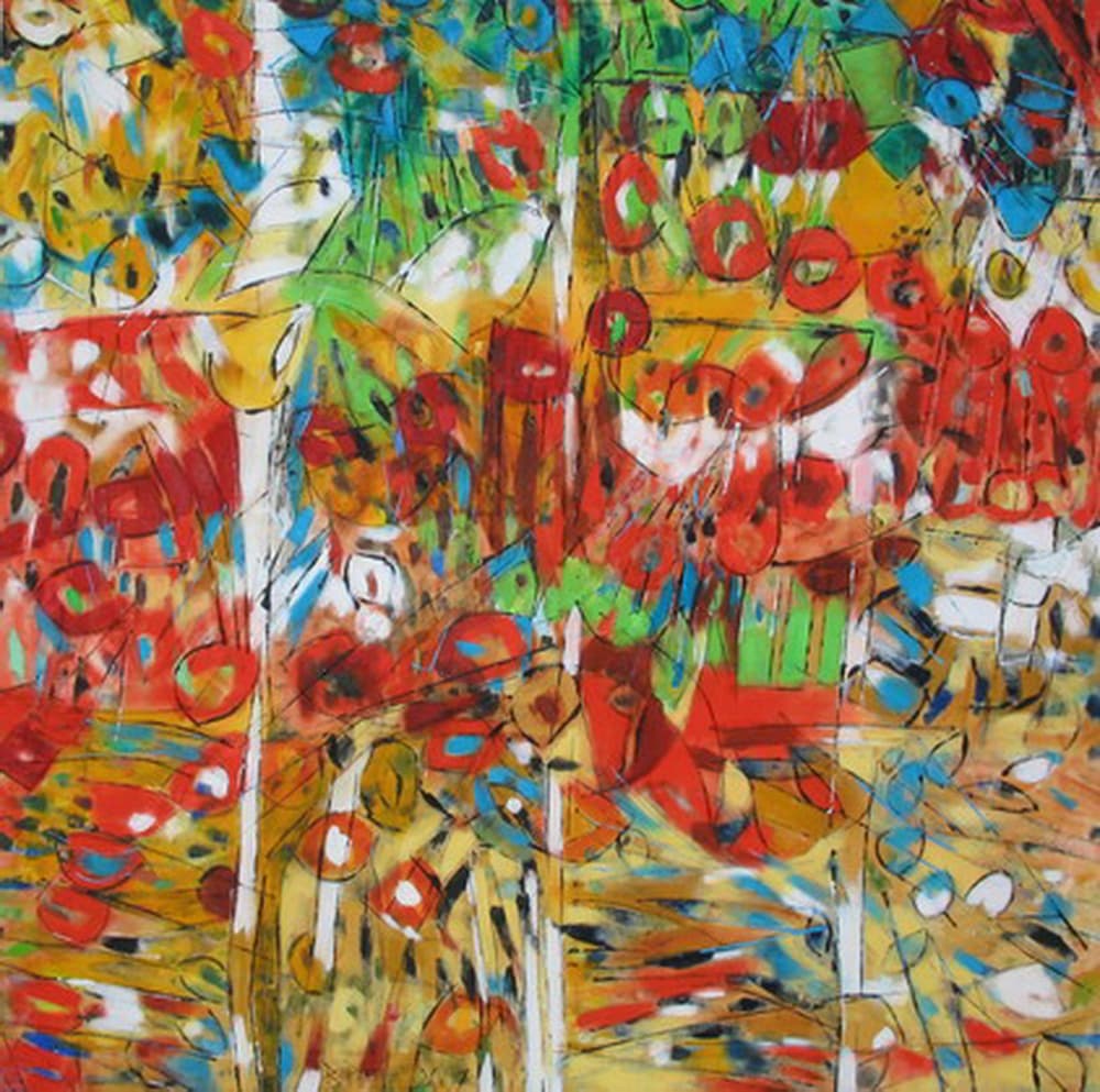 Vibrant Abstract Garden by Barbara Piatti — canvas wall art