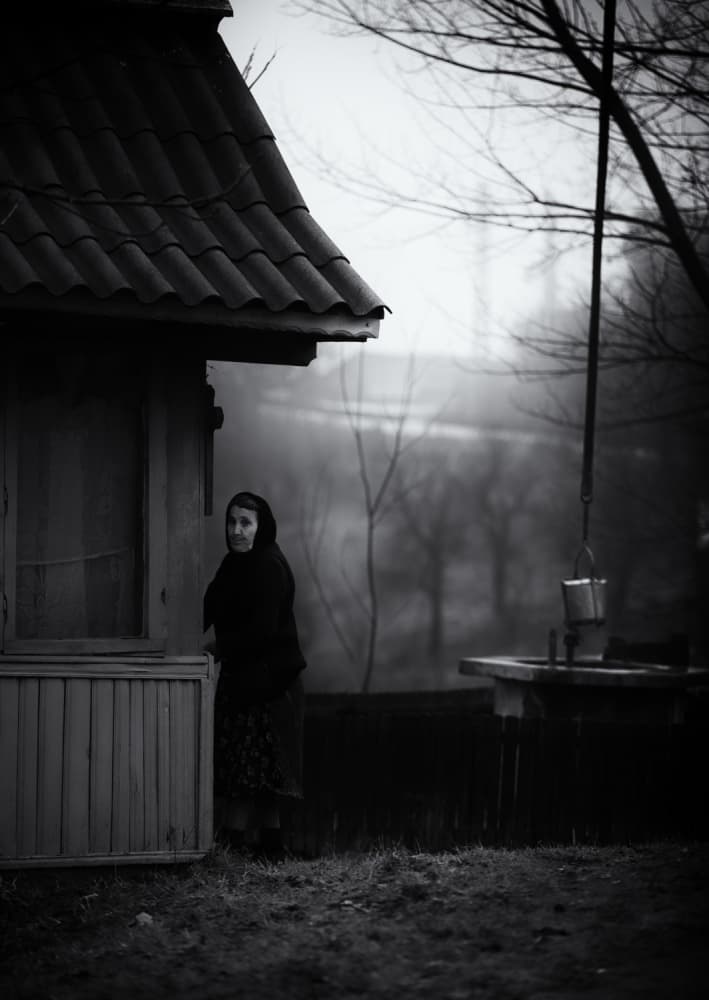 Misty Rural Woman by Julien Oncete — canvas wall art