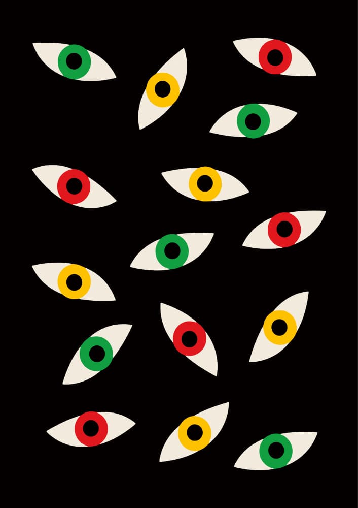 Colorful Staring Eyes by Patryk Krygowski — canvas wall art