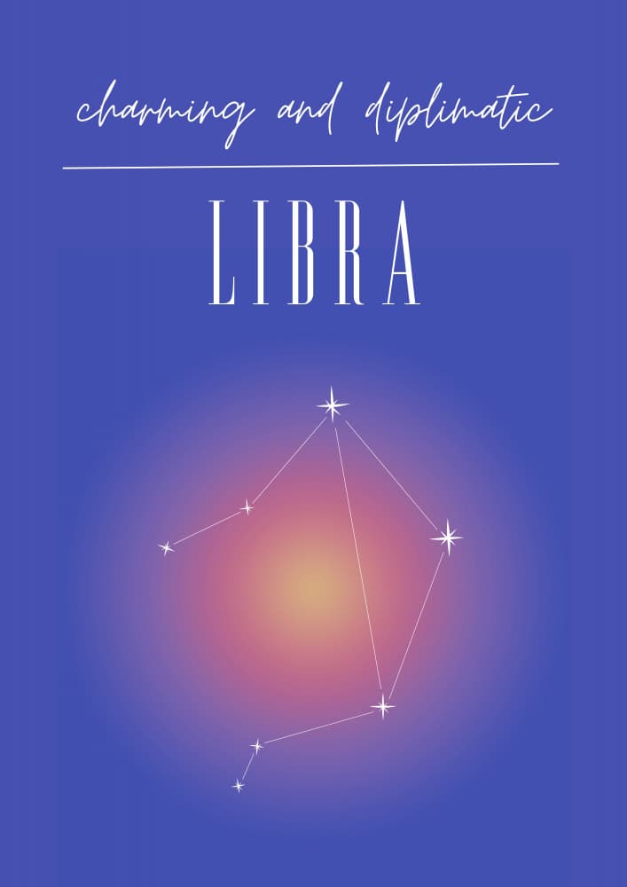 Celestial Libra Constellation by Amélie — canvas wall art