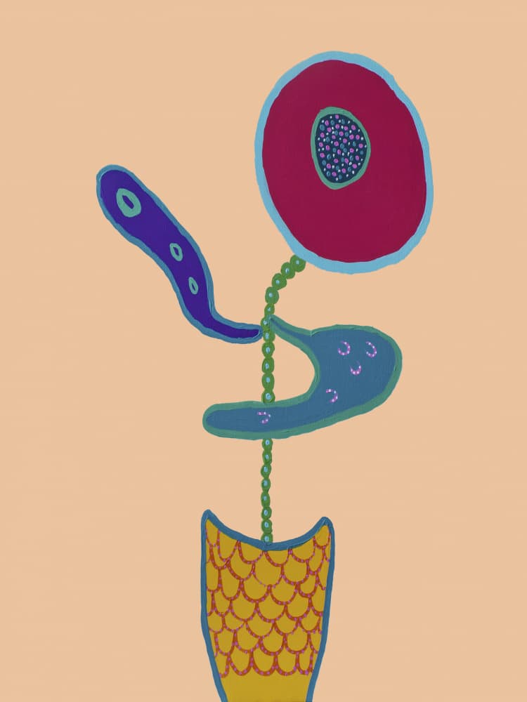 Whimsical Abstract Pot Plant by Helen Joynson — canvas wall art