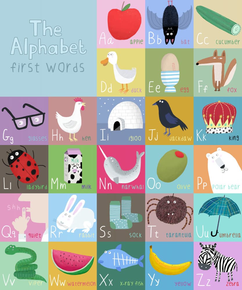 My First Alphabet Words by Carla Daly — canvas wall art