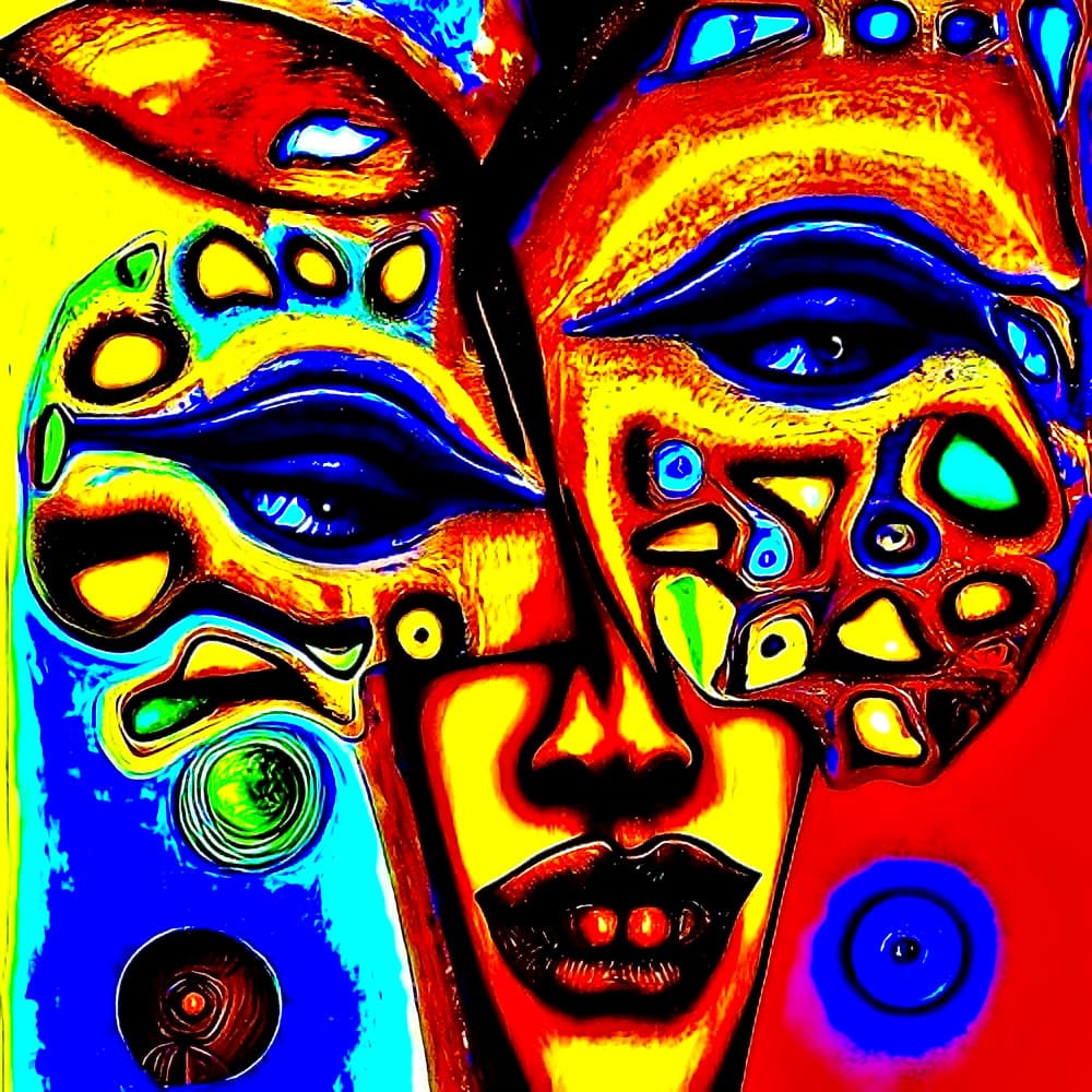 Vibrant Pop Faces by mnemonixART — canvas wall art