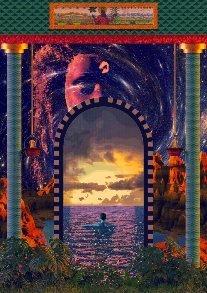 Mystical Sunset Portal by CosmoZach — canvas wall art