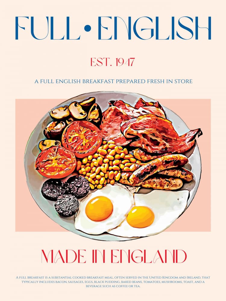 Full English Breakfast by Nazma Khokhar — canvas wall art