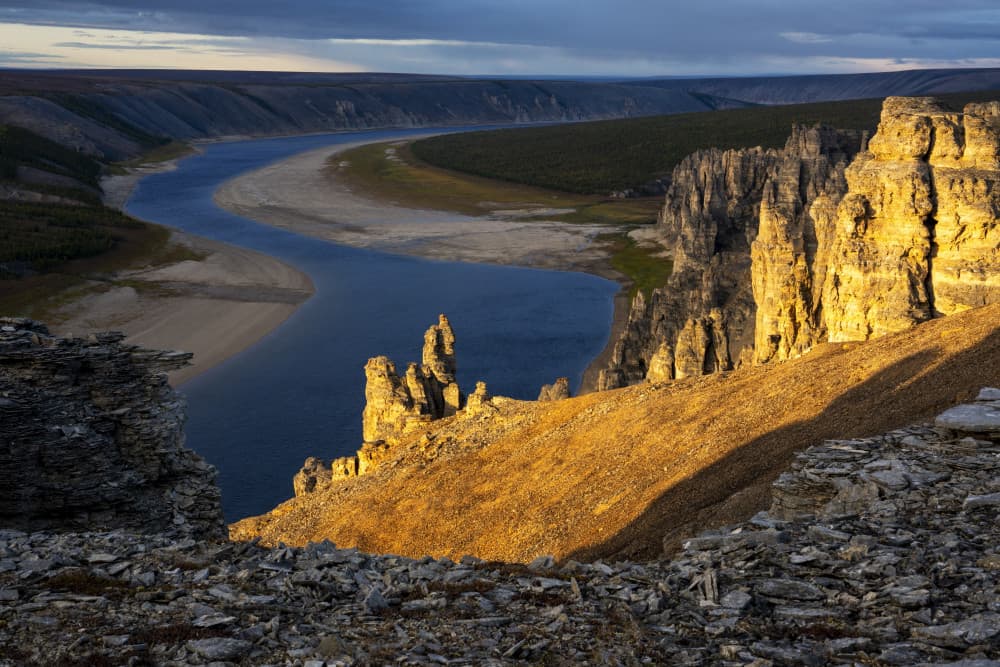 Golden Canyon River View by Alexey Kharitonov — canvas wall art