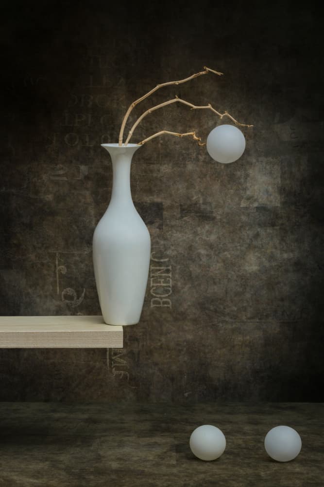 White Vase And Ornaments by Brig Barkow — canvas wall art