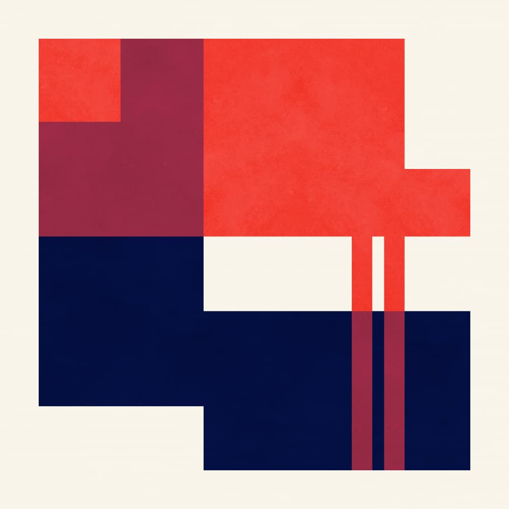 Red Blue Geometric Abstract by Vitor Costa — canvas wall art