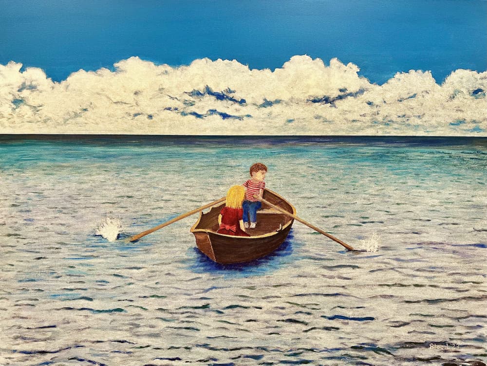 Childhood Boat Journey by Tom Blood — canvas wall art