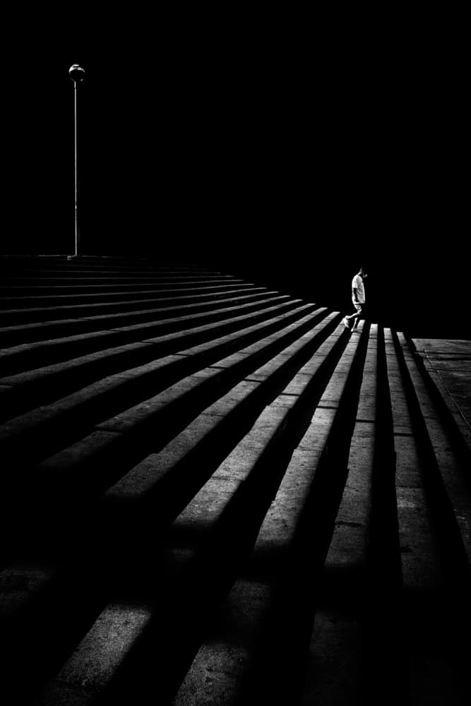 Stark Shadow Steps by Antonio Grambone — canvas wall art