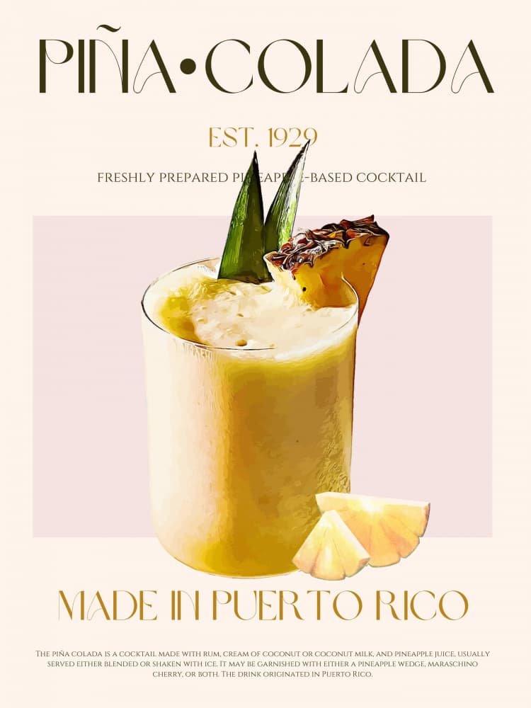 Classic Piña Colada by Nazma Khokhar — canvas wall art