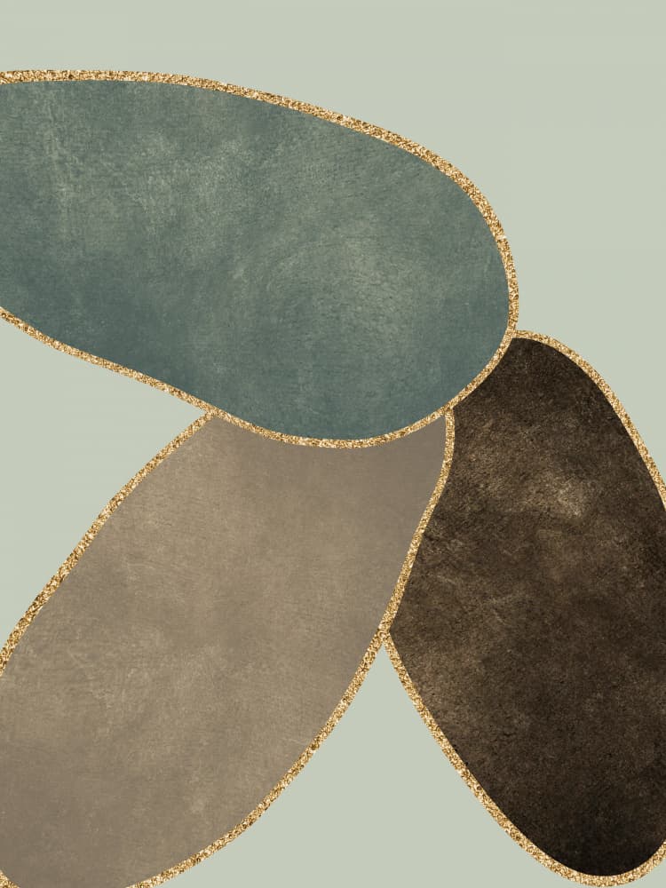 Organic Gold Forms by Bilge Paksoylu — canvas wall art