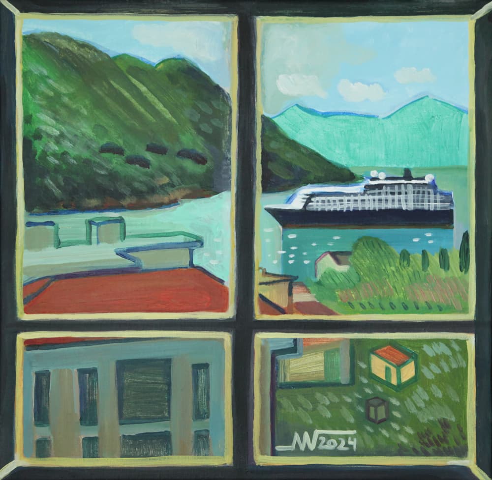 Window View Cruise Ship by Marina Gorkaeva — canvas wall art