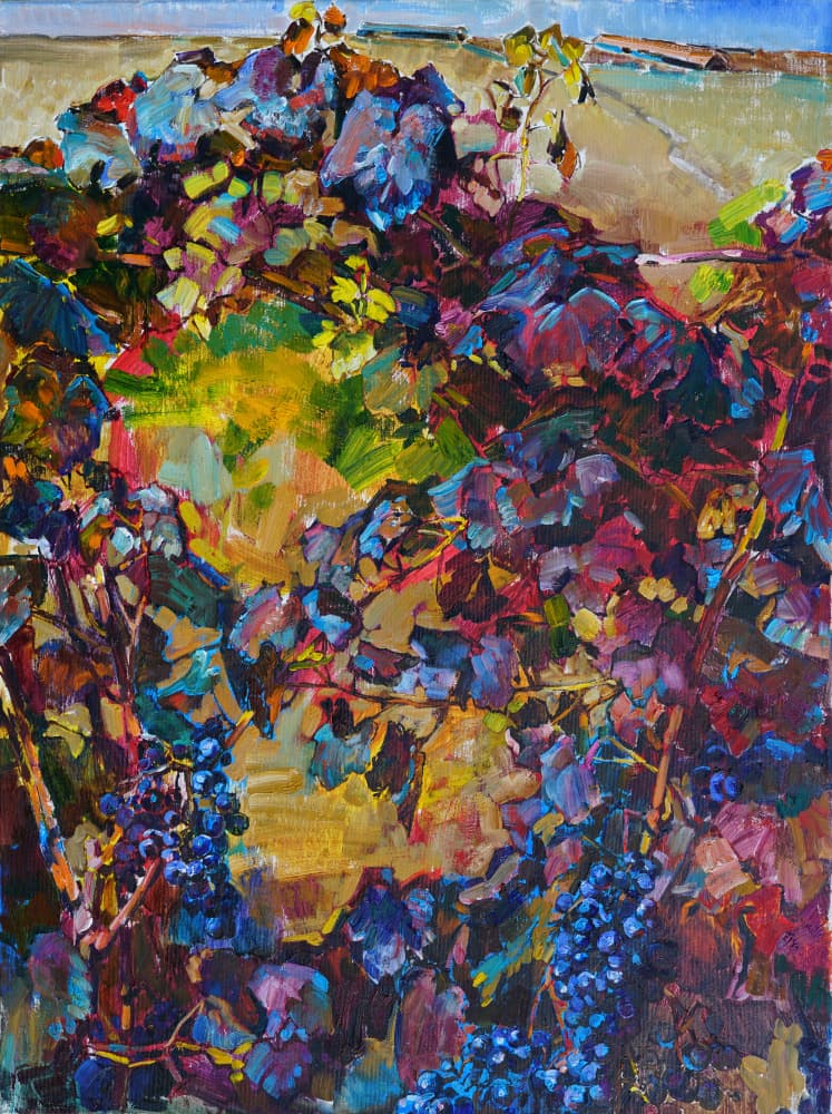 Vibrant Autumn Grapes by Andrii Kutsachenko — canvas wall art