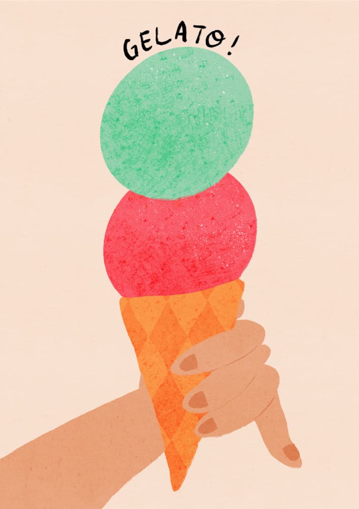 Summer Gelato Treat by Dirkie Nell — canvas wall art